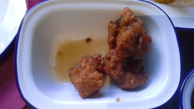 Deep fried cauliflower in buffalo batter