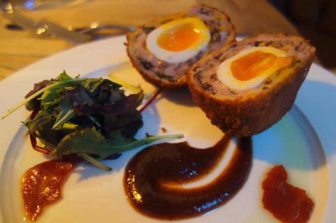 A scotch egg tasting of Christmas