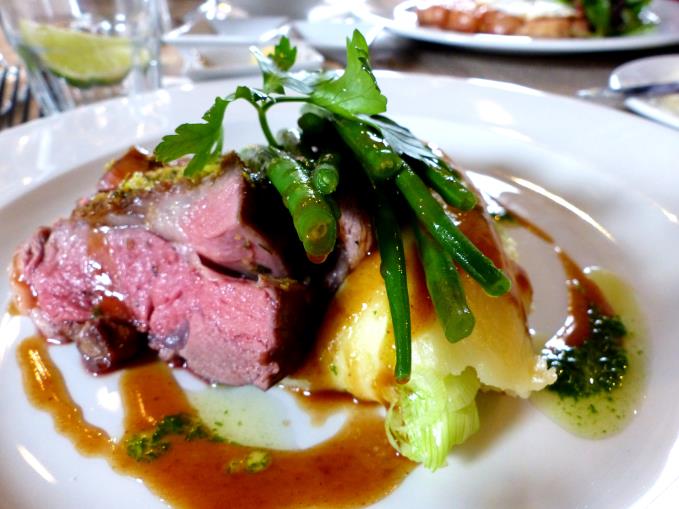 RUMP OF LUNE VALLEY LAMB - £18.95 Stunning lamb from north Lancashire - Mojito crumb - gravy & roast potato champ