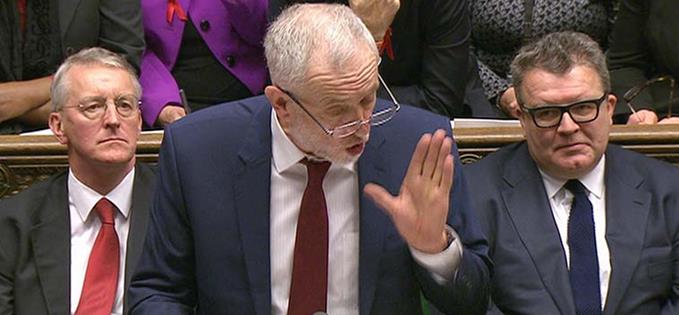 Jeremy Corbyn was heckled and catcalled by the opposite bench during his speech to give peace a chance