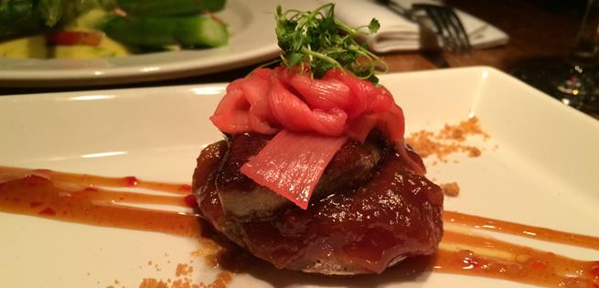 Foie gras and rhubarb