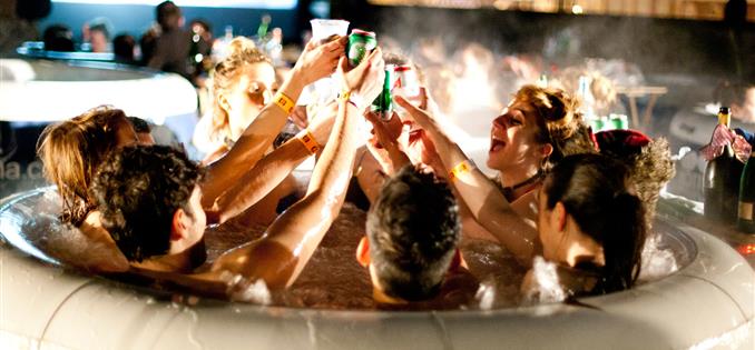 Hot tub cinema party