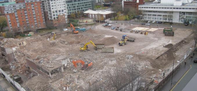 The site was cleared to make way for a temporary car park