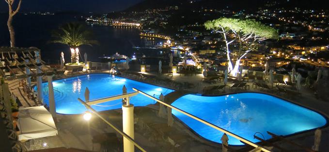 pools complex by night