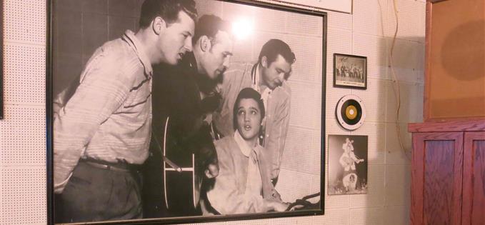 Elvis and friends on the studio wall