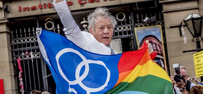 Sir Ian McKellen leads the Pride Parade