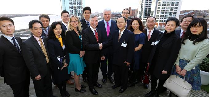 A Chinese delegation with Liverpool Vision supremo Max Steinberg