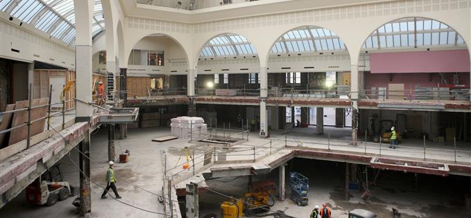 The Corn Exchange during recent building work