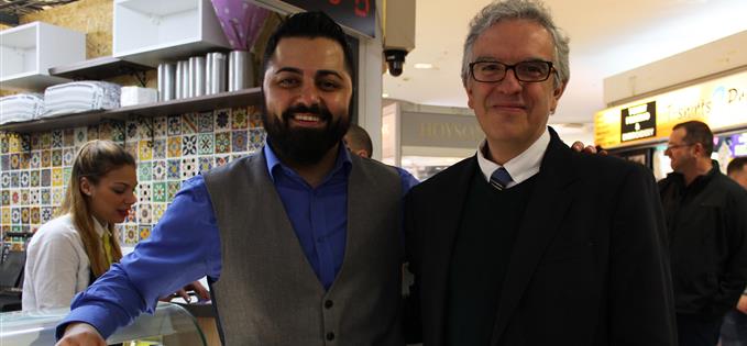 La Bandera owner Yashin with Cervantes Manchester director Francisco at the launch 