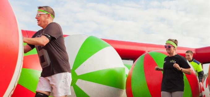 Gung Ho! includes a giant ball pit