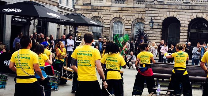 Samba on Castle Street at the launch of Santa Maluca