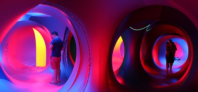 The Luminarium featured labyrinthine tunnels and radiant colour