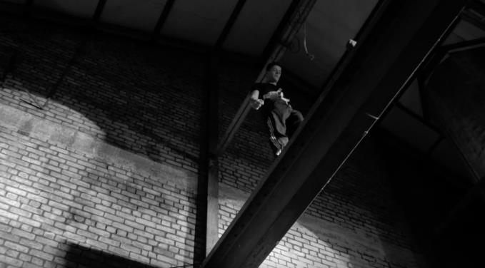 Hiball glass for that? Ricky Squires walks tall on a girder 30ft  above the Camp & Furnace tables