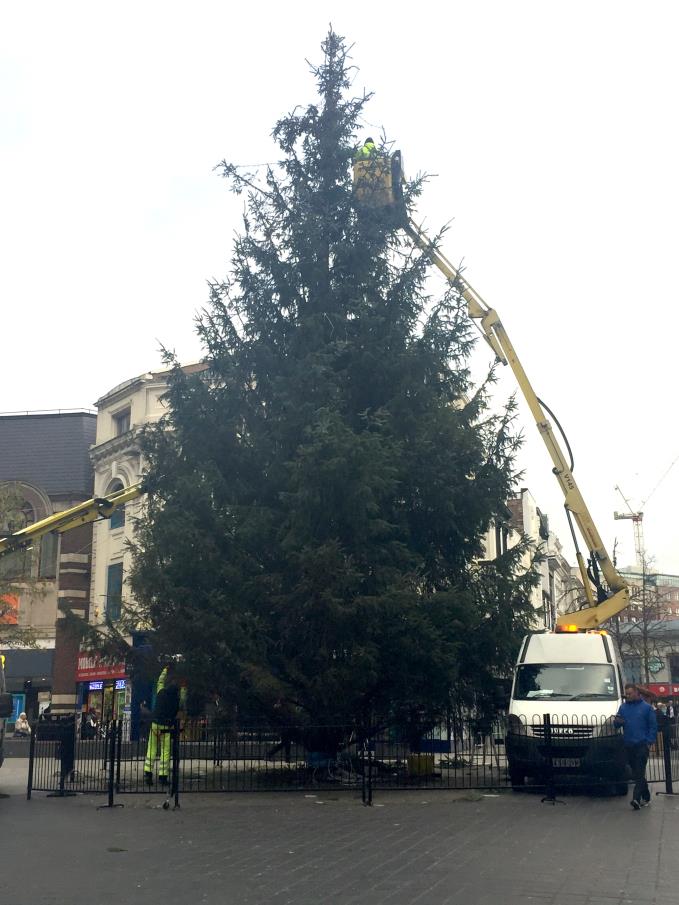 The Christmas tree in Church Street gets taken down four days before the traditional twelfth night