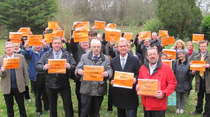 Tim Farron and his chums  up at Calderstones