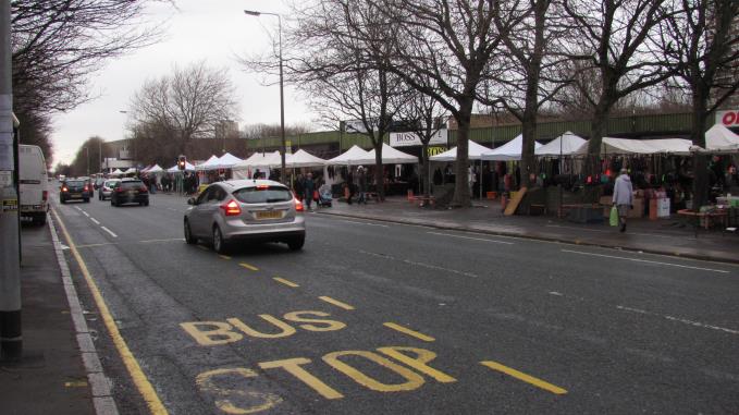 Before: Great Homer Street market was shunted off the site in a bitter own between the council and traders