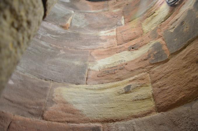 Collyhurst sandstone in the staircase up the tower