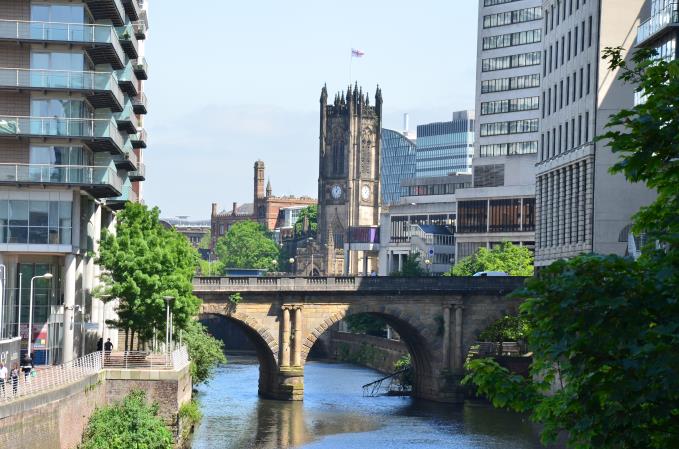 The Cathedral tower from Trinity Bridge 