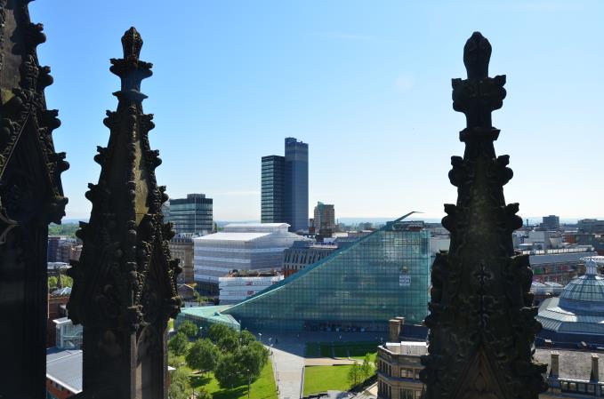 East through forests of pinnacles to the CIS Tower