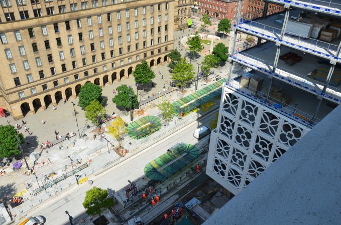 St Peters Square and the new Metrolink stop