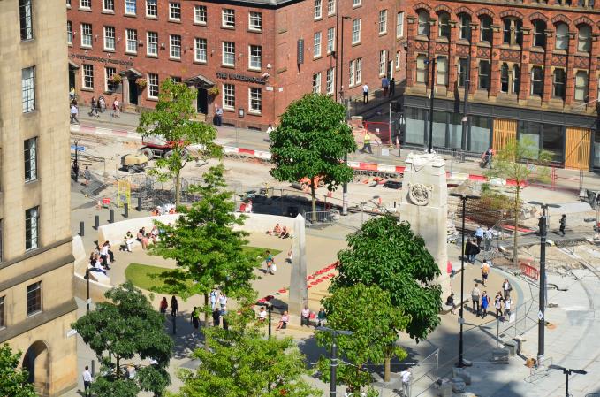 The relocated Cenotaph and landscaping