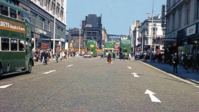 Before pedestrianisation and the demolition of Clayton Square (right) took away the areas testosterone