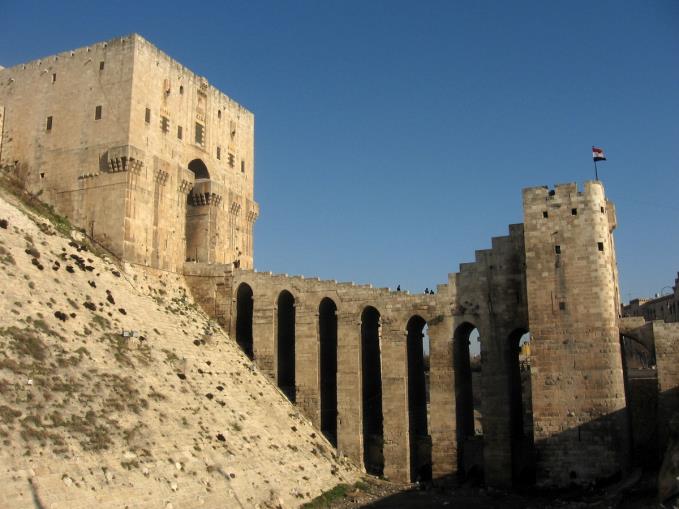 In peril: The citadel at Aleppo in Syria