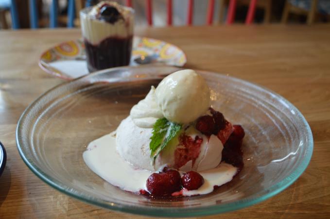 Pavlova and Red Cherry Trifle