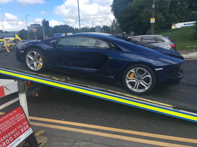 Lamborghini seized in city centre