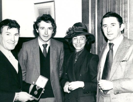 1981 and Sir Trevor, David Alton, Lady Do and David Steele celebrate a knighthood for services to politics