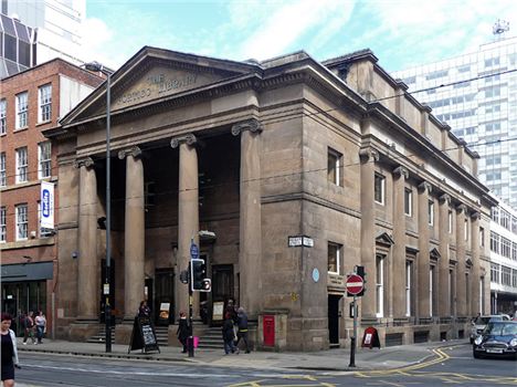 The Bank pub beneath The Portico Library