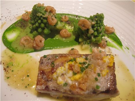 The Ledbury %26#8211%3B Roast Sea Bass, Romanesque And Potted Shrimp Butter