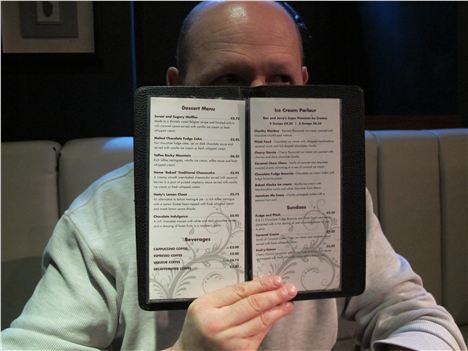 Menu wearing a head