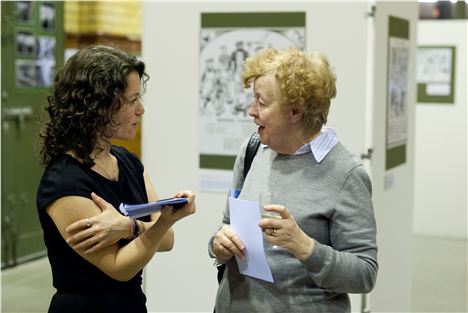 Claire Turner, Festival Director, has a chat at the launch in the People's History Museum