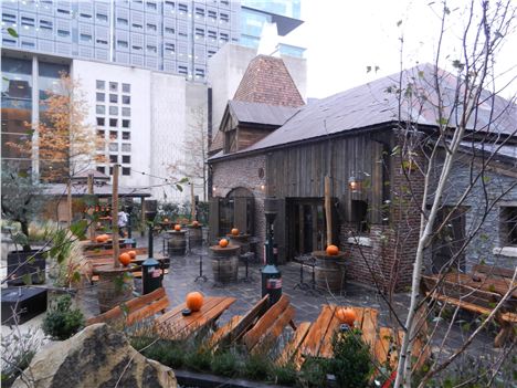 Oast House in October being attacked by thirsty beer-loving pumpkins