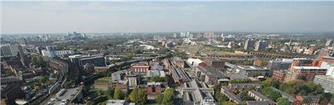 ITV/Granada is moving from its five decades home on the right to the towers of MediaCityUK to the left in the distance