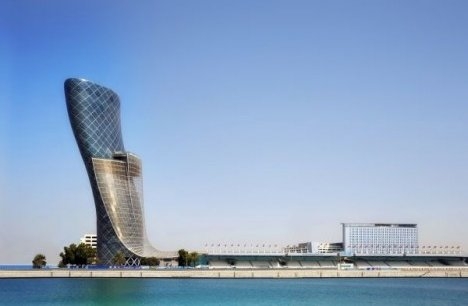 Hyatt Capital Gate Hotel In All Its Leaning Glory