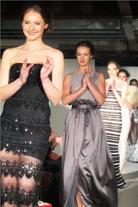 Models close Nadine Merabi's show at Manchester Fashion Week