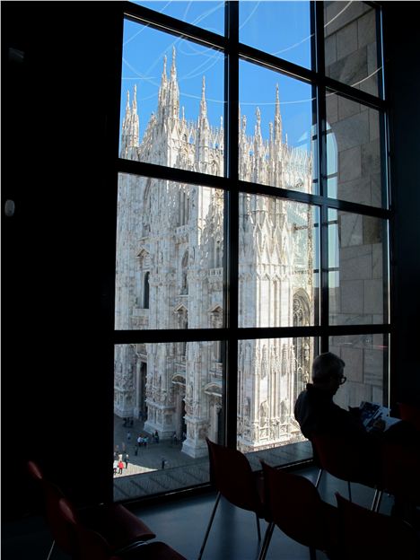 The Duomo Viewed Thrpught The Windows Of The Nuevocento Museum