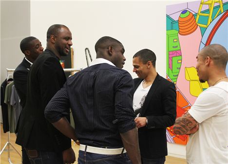 Yaya Toure, Patrick Vieira, Micah Richards and Nigel de Jong at the Lescott Stewart launch, Manchester