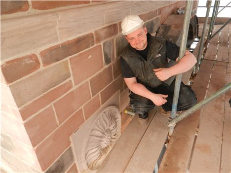 James Beddow's Carved Flower High On The Tower - This Took Him A Week