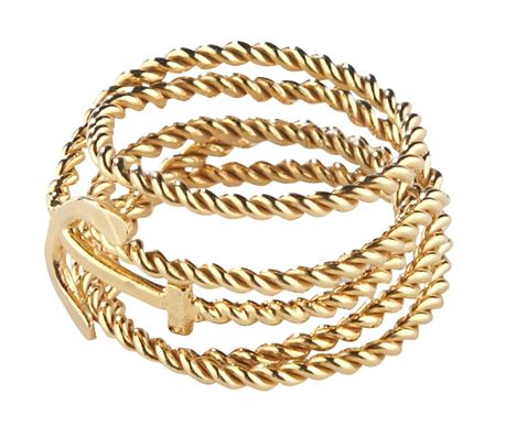 Gold Vermeil Twisted Anchor Wrap Ring, Daisy Knights, £255 at Black White Denim