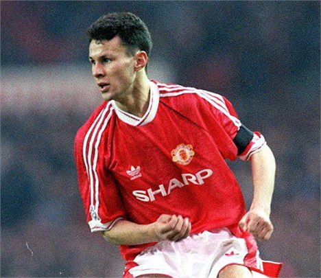 A young Ryan Giggs playing for United