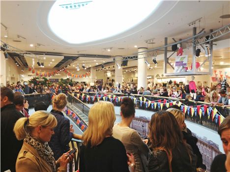 Fans wait for TOWIE star Sam Faiers at Selfridges in the Trafford Centre