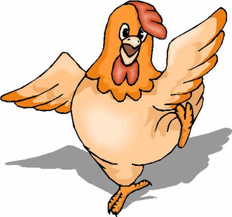 Chicken Visualised In Cartoon Form But Not Dissimilar From A Real Cluck-Cluck