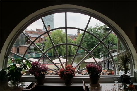 Through the arched way at The Wharf