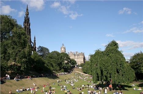 Sunbathing In Princess Street Gardens