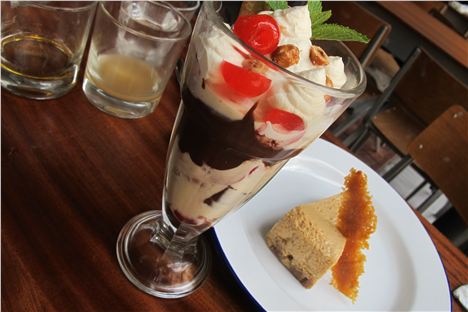 Nutty knickerbocker, chewy cheesecake