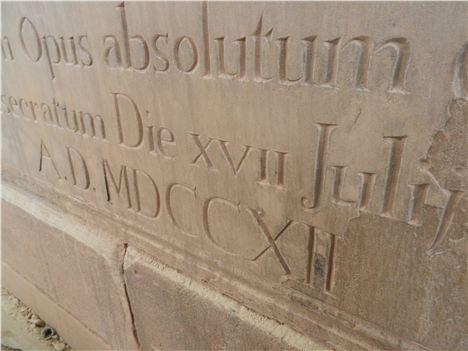 17 July, 1712, the dedication stone on the church tower