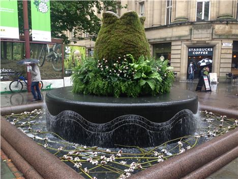 Frog Flowers' inspired design for a rubbish fountain